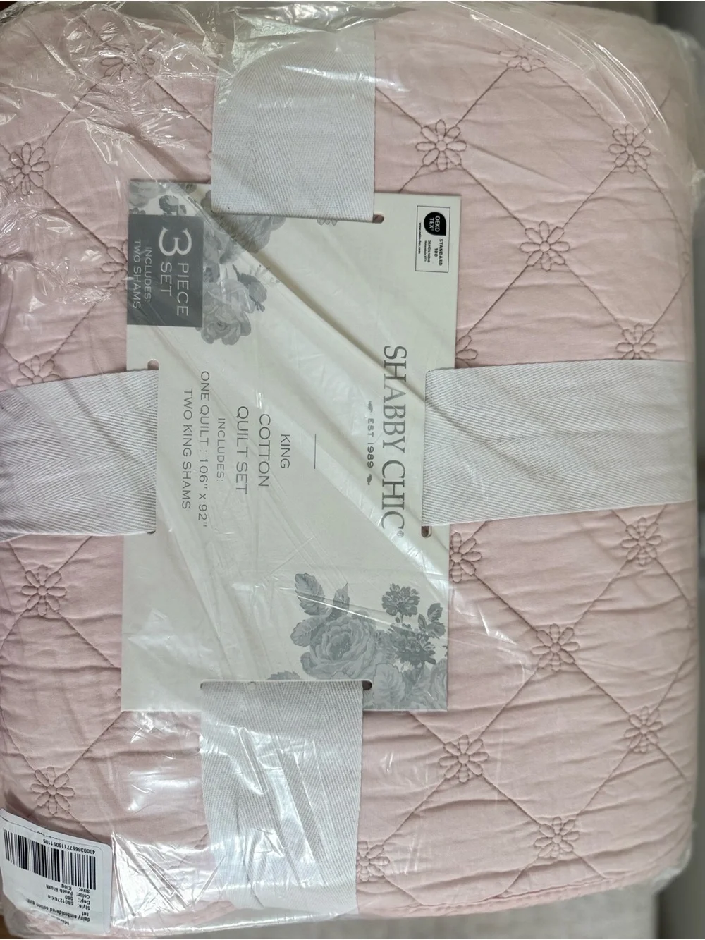 🎉LAST‎ PIECE🎉Shabby Chic Light Pink Quilted Cotton Quilt Set